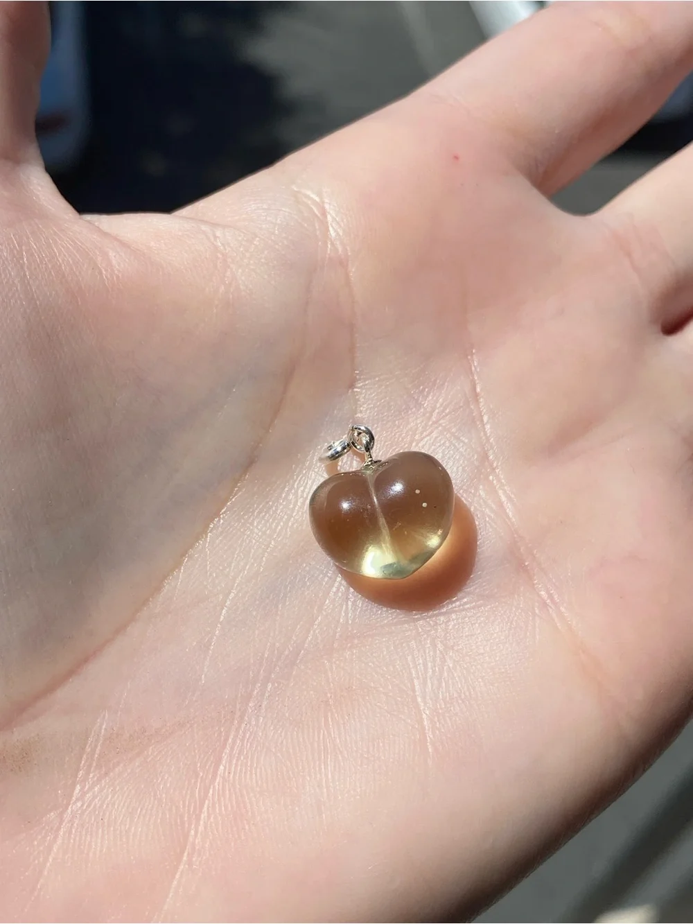 Natural Libyan Desert Glass Heart Charm or Pendant